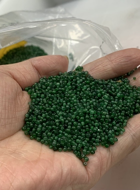 2.5mm小米珠冰种翡翠蓝水冰绿小米珠子散珠圆珠手链项链流苏珠子