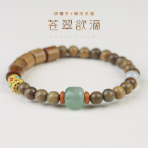 Green Sandalwood Single Ring Hand Strings Pale To Drop Straight Cut Bucket Beads Retro Bracelet Men And Women Playful Prayer Beads With Clear Aroma Delivery Gifts