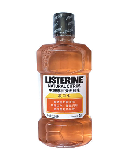 李施德林天然橙味漱口水250/500ml除口臭去牙渍清新口气甜橙果香 - 图1