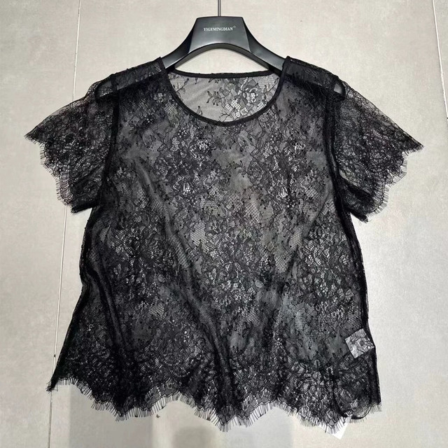 ເສື້ອຍືດແຂນສັ້ນ lace bottoming ສໍາລັບແມ່ຍິງ, sexy, ຄົນອັບເດດ: ແລະ feminine