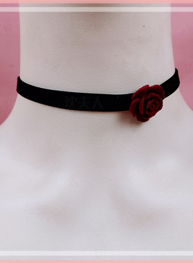 CHOKER日常黑色绒带复古宝石项链