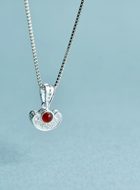 姜央纯银锁骨链国风新中式