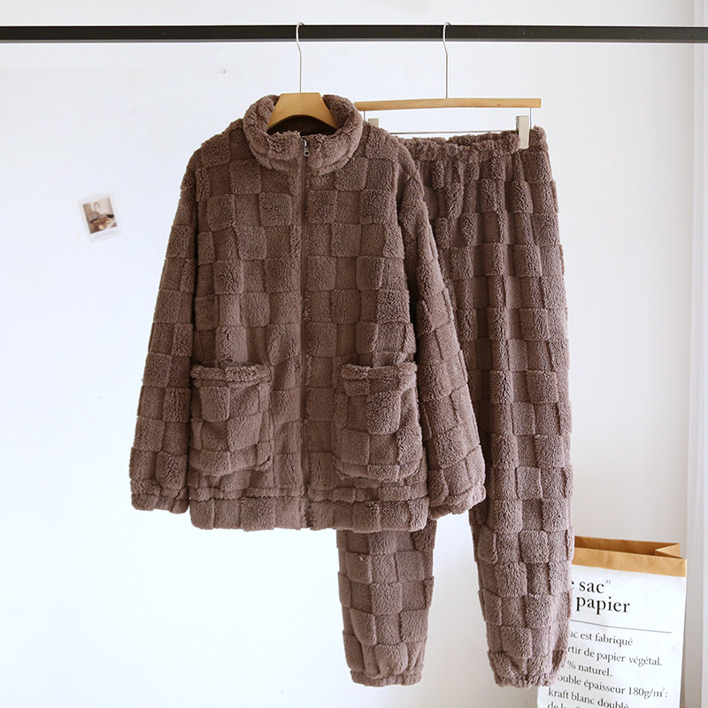 情侣睡衣秋冬款珊瑚绒2023新款男士女士加绒法兰绒拉链家居服冬季,淘宝优惠券,粉丝福利购,淘宝优惠卷