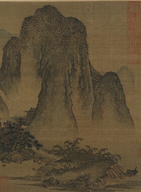 范宽山水图南宋国画挂轴高清