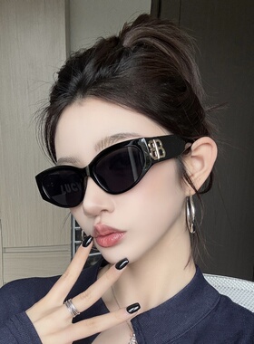 欧美辣妹风猫眼墨镜女方圆脸显瘦