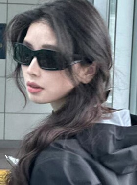 网红方圆同款黑色方形大框太阳镜