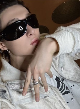 复古黑框骑行嘻哈太阳镜马丁同款