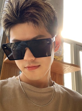 韩版复古超大框方形太阳镜潮男女欧美显瘦墨镜一体式眼镜ins网红