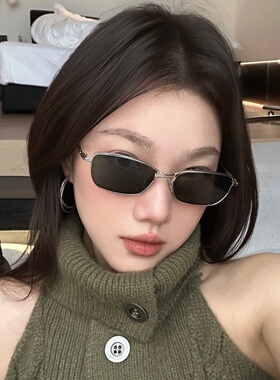 欧美金属时尚猫眼墨镜Y2K凹造型