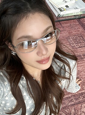 老钱风银框渐变猫眼墨镜显瘦高级