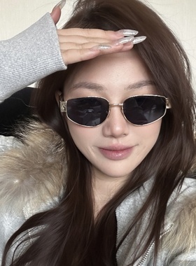 金属猫眼老钱风女方圆脸太阳墨镜