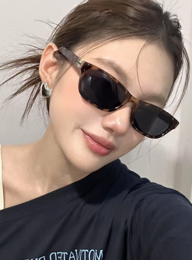 复古豹纹色欧美辣妹风猫眼墨镜女