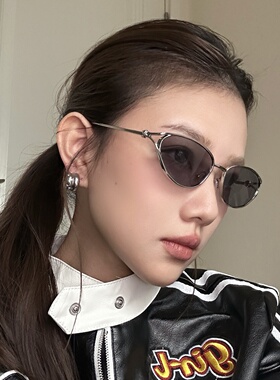 佳柚金属猫眼银框透灰显瘦太阳镜