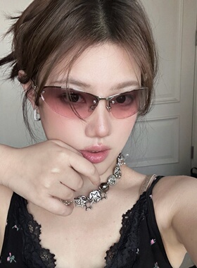 韩系银框粉渐变大框显瘦GM墨镜