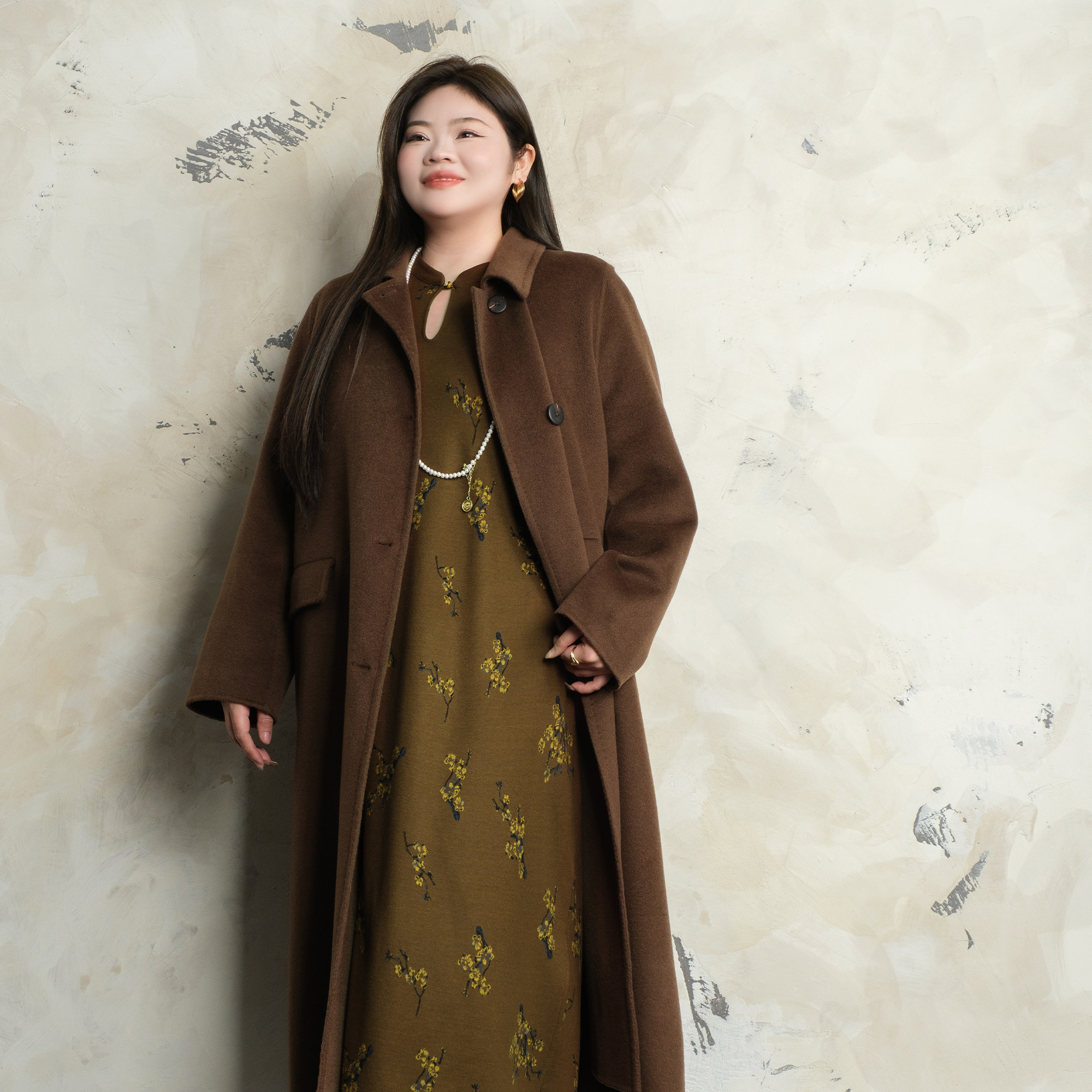 【玉玲珑】美丽客栈秋冬新款针织连衣裙女大码女装新中式印花裙子,淘宝优惠券,粉丝福利购,淘宝优惠卷