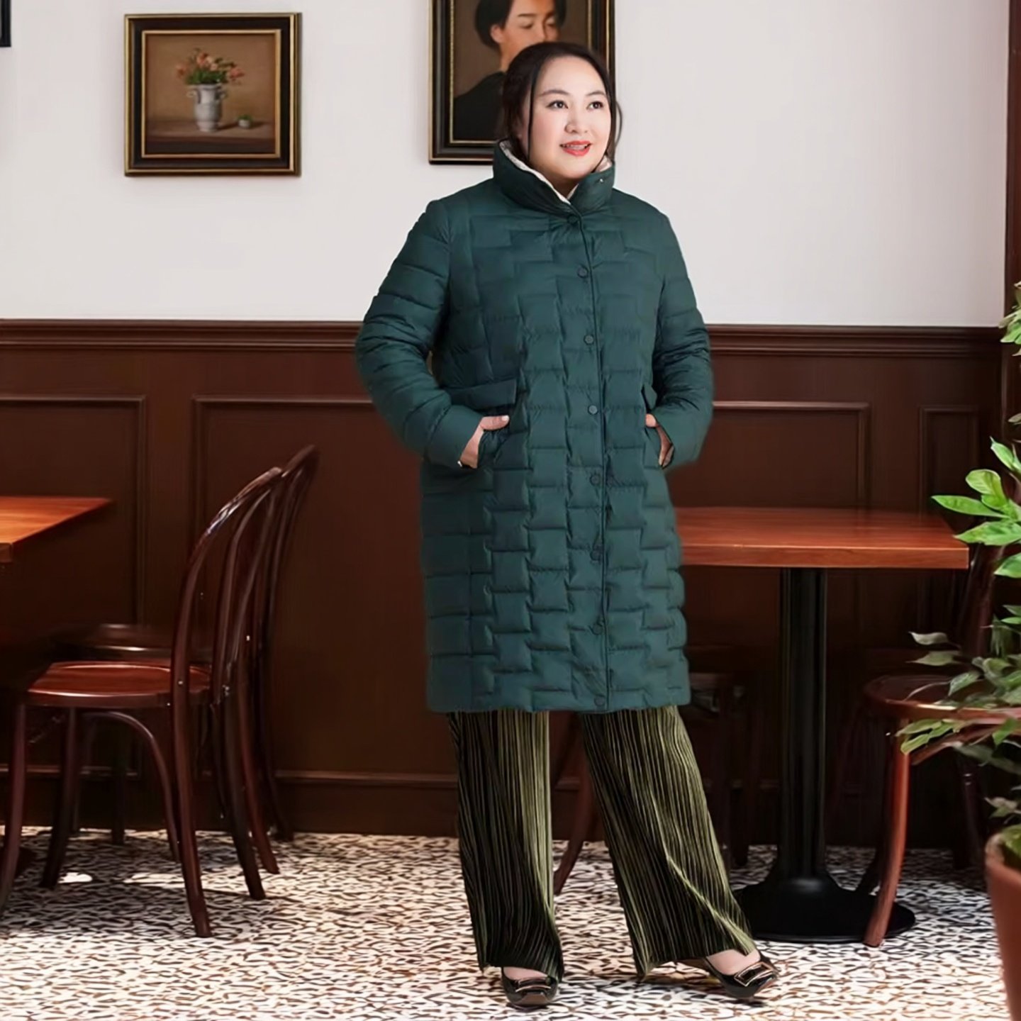 【90白鹅绒】美丽客栈特大码胖mm高端羽绒服加肥加大女中长款外套,淘宝优惠券,粉丝福利购,淘宝优惠卷