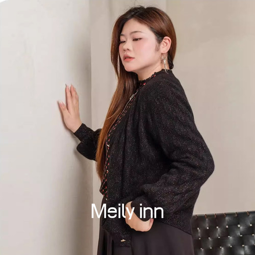 【100羊绒】美丽客栈高级感重磅羊绒衫大码女装秋冬百搭毛衣开衫 - 图0