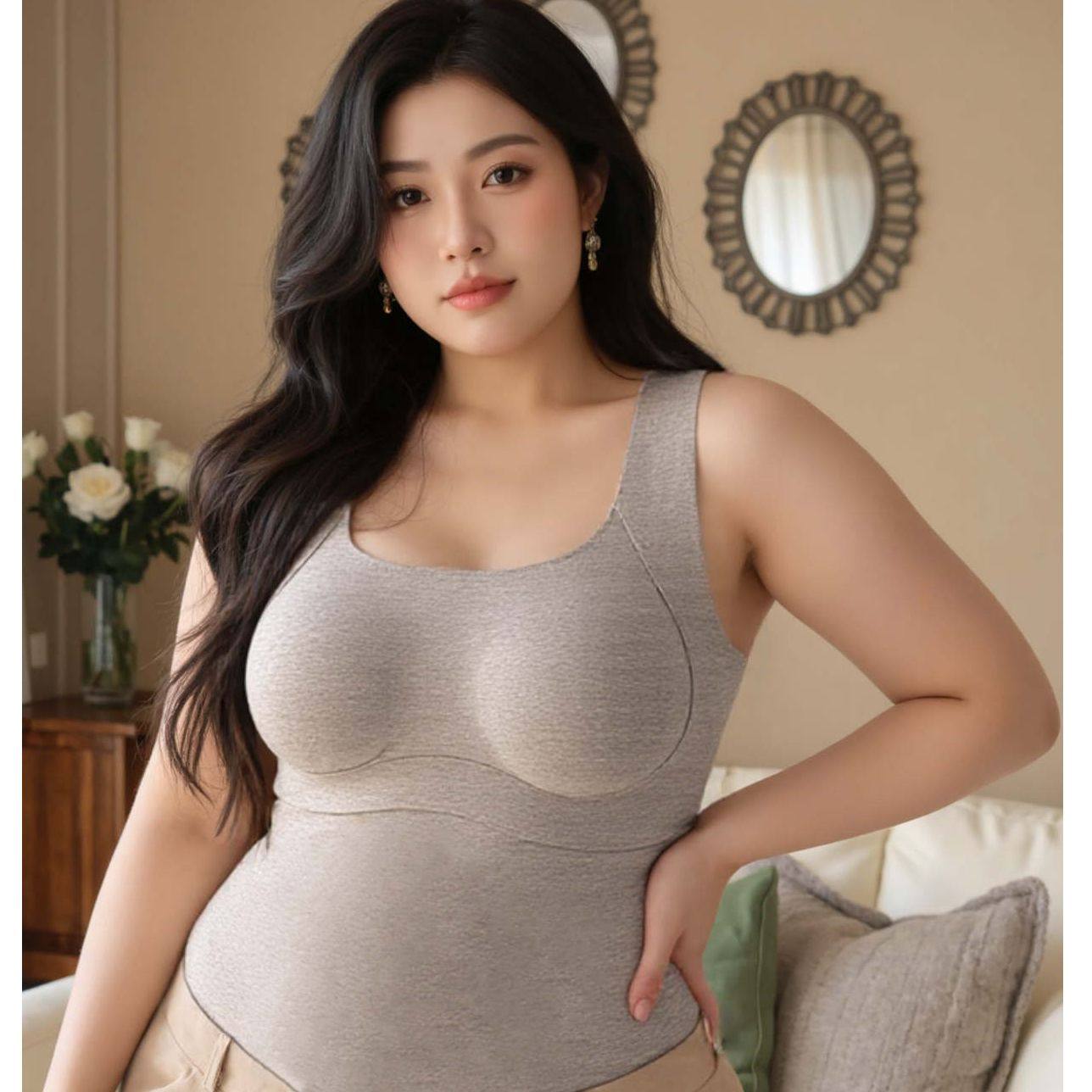 【女士红色保暖内衣】美丽客栈大码加绒背心带胸垫,淘宝优惠券,粉丝福利购,淘宝优惠卷