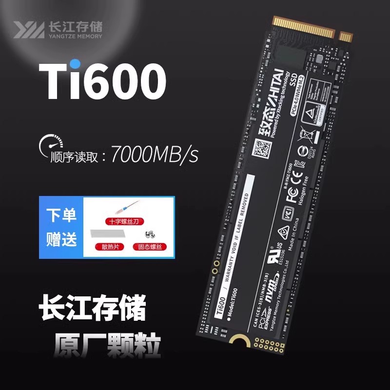 致态Ti600 1T 2TB 4T固态硬盘PCIE4.0 长江存储致态NVME M.2 SSD - 图1