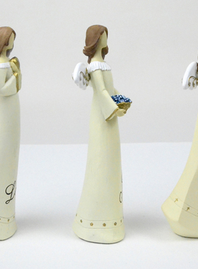 爱心小天使 love树脂雕塑彩绘摆件 手工上色Joy快乐花篮桌面摆台