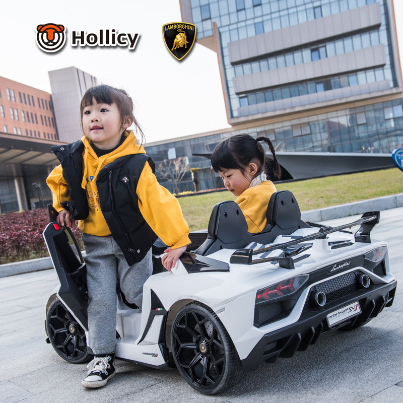 兰博基尼四轮双座汽车遥可坐电动车 好来喜儿童电动车