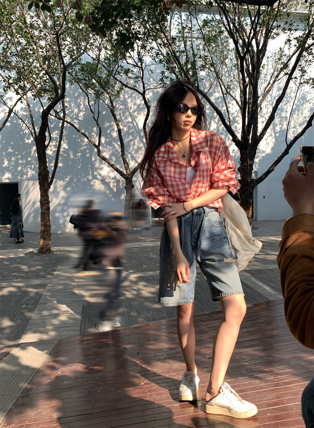 荒荒家 小众腰绳牛仔短裤2025夏季新款高腰毛边破洞直筒休闲裤女,淘宝优惠券,粉丝福利购,淘宝优惠卷