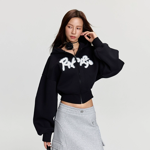 RAPPEYE Короткая дизайнерская толстовка с капюшоном для отдыха, кардиган, куртка, тренд сезона