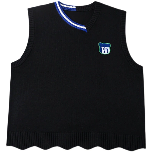 Трикотажный жилет для влюбленных, демисезонный свитер без рукавов, с медвежатами, оверсайз