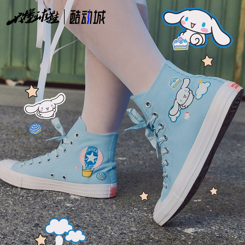 匡威Converse x Hello Kitty 联名款 高帮 潮流百搭帆布鞋A17698C - 图0