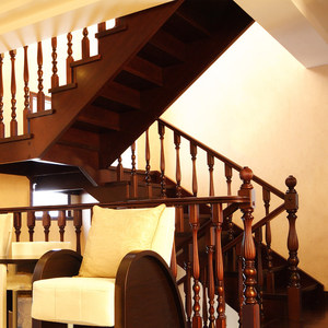 康辉阁楼楼梯护栏 实木旋转楼梯扶手 复式楼梯踏步家用楼梯包安装