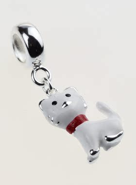 欧美风格小猫咪送朋友银饰吊坠