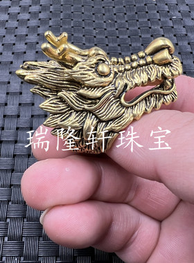 文玩戒指电镀黄铜生肖龙戒指合金