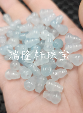 海蓝宝通孔葫芦玉石散珠