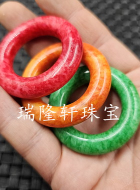 仿翡翠玉干青平安扣玉石挂件