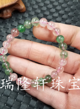 饰品粉水晶节节高玉石手链