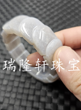 淡紫色玛瑙平安牌玉石手链