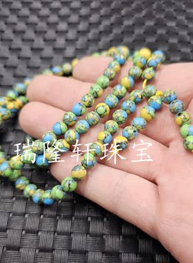 藏三宝圆珠手链仿绿松石108颗