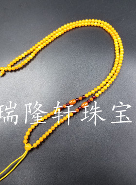 新款精美2毫米琥珀蜜蜡圆珠挂件绳 玉石项链绳可调节吊坠绳毛衣链