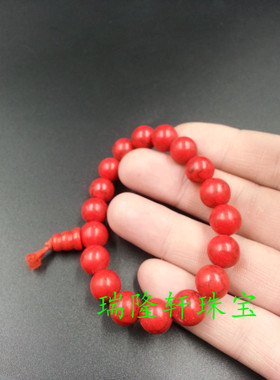 天然玉石红色毫米手串现货供应