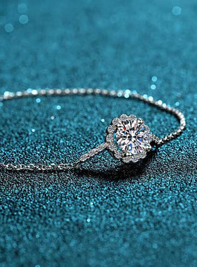 美国克拉莫桑石纯银铂金超闪手链