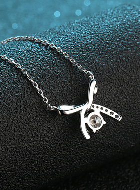 莫桑纯银蝴蝶项链吊坠