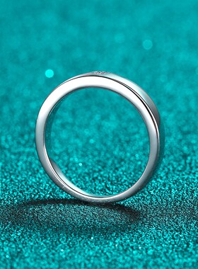 D色莫桑石戒指情侣对戒钻石平替