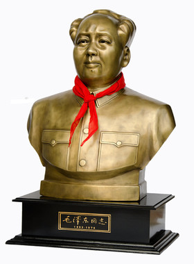 韶山毛主席铜像半身台像大型毛泽