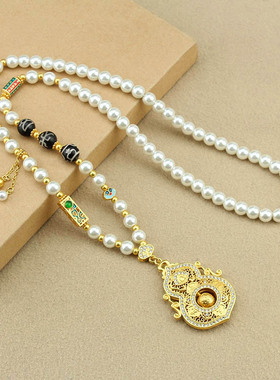 新中式仿珍珠葫芦长款项链