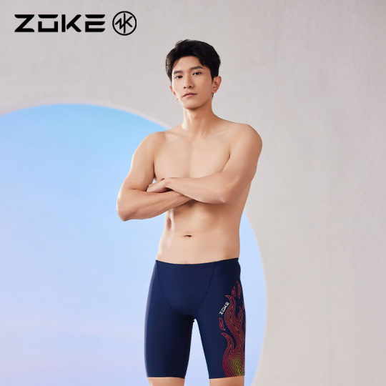 洲克男士泳裤五分专业游泳训练防尴尬防氯速干大码学生套装男泳衣