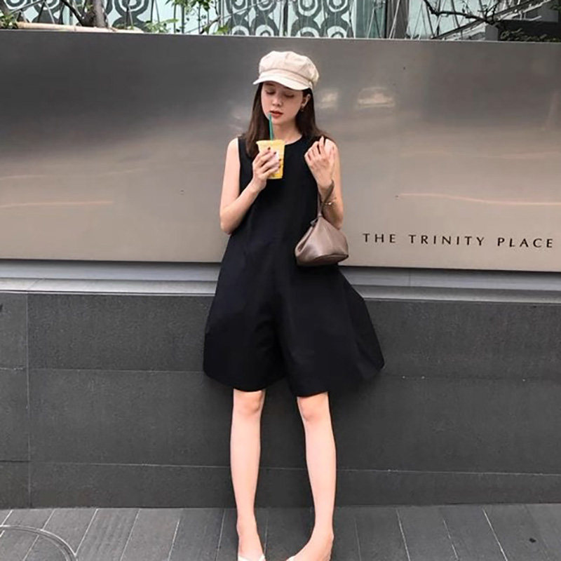 夏季女装批新款发复古休闲显瘦工装短裤无袖背心宽松阔腿连体裤潮,淘宝优惠券,粉丝福利购,淘宝优惠卷