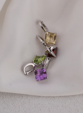 NNU天然石榴石橄榄石可拆卸吊坠