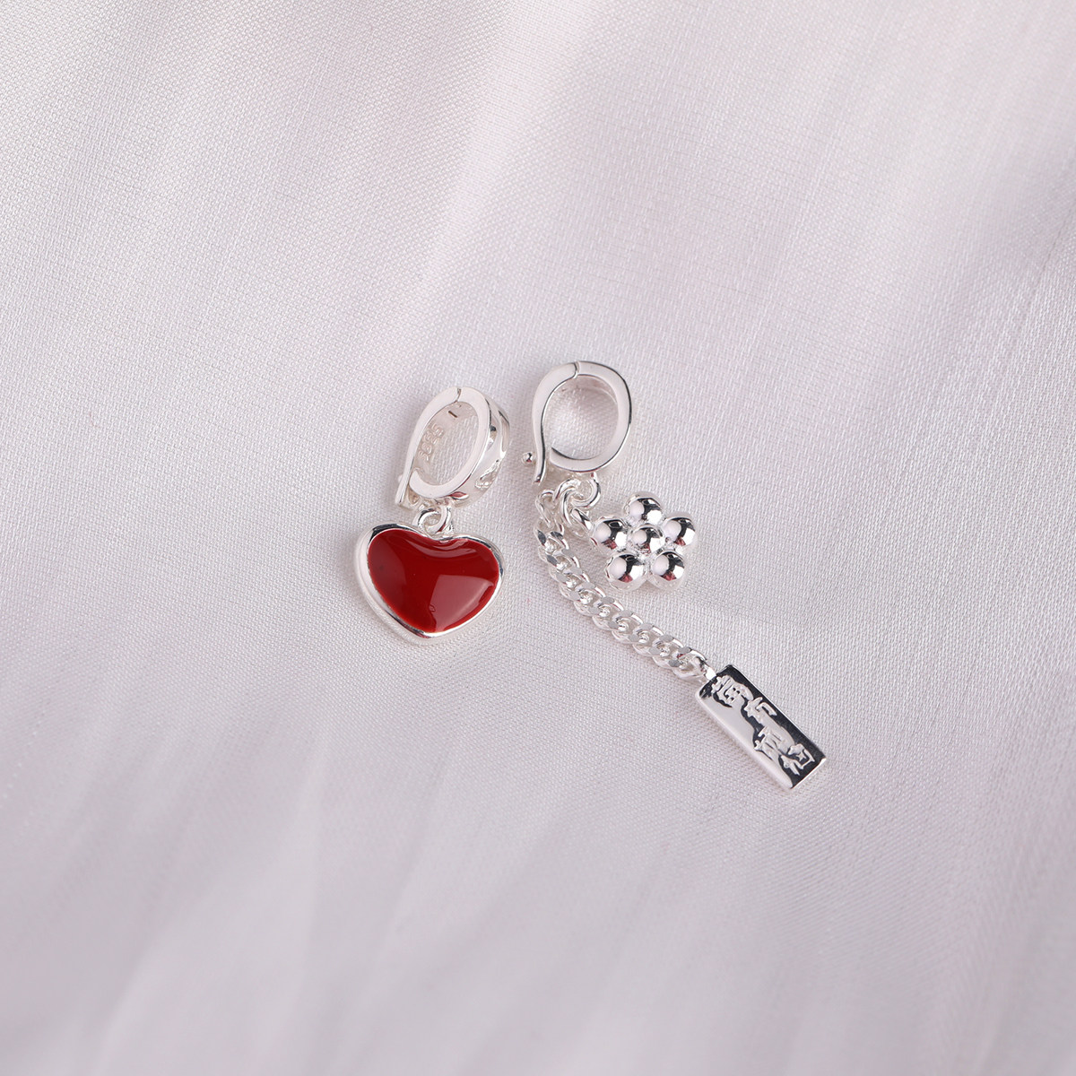 “莓烦恼”原创s925银珍珠项链万能扣吊坠简约小红心流苏挂坠单坠,淘宝优惠券,粉丝福利购,淘宝优惠卷