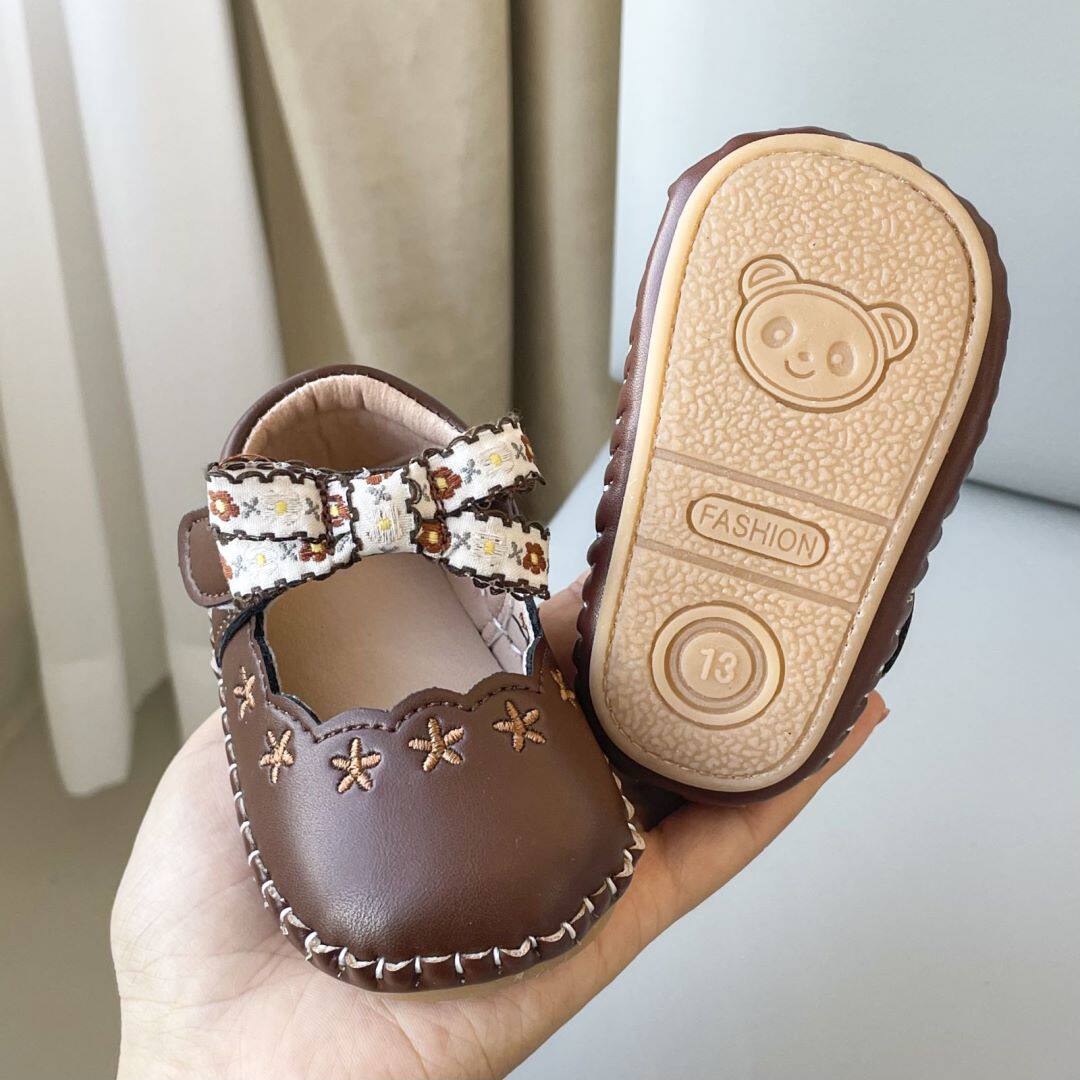 春秋季婴儿鞋男女宝宝0-1岁小皮鞋不掉跟软底公主鞋学步鞋6-12月9