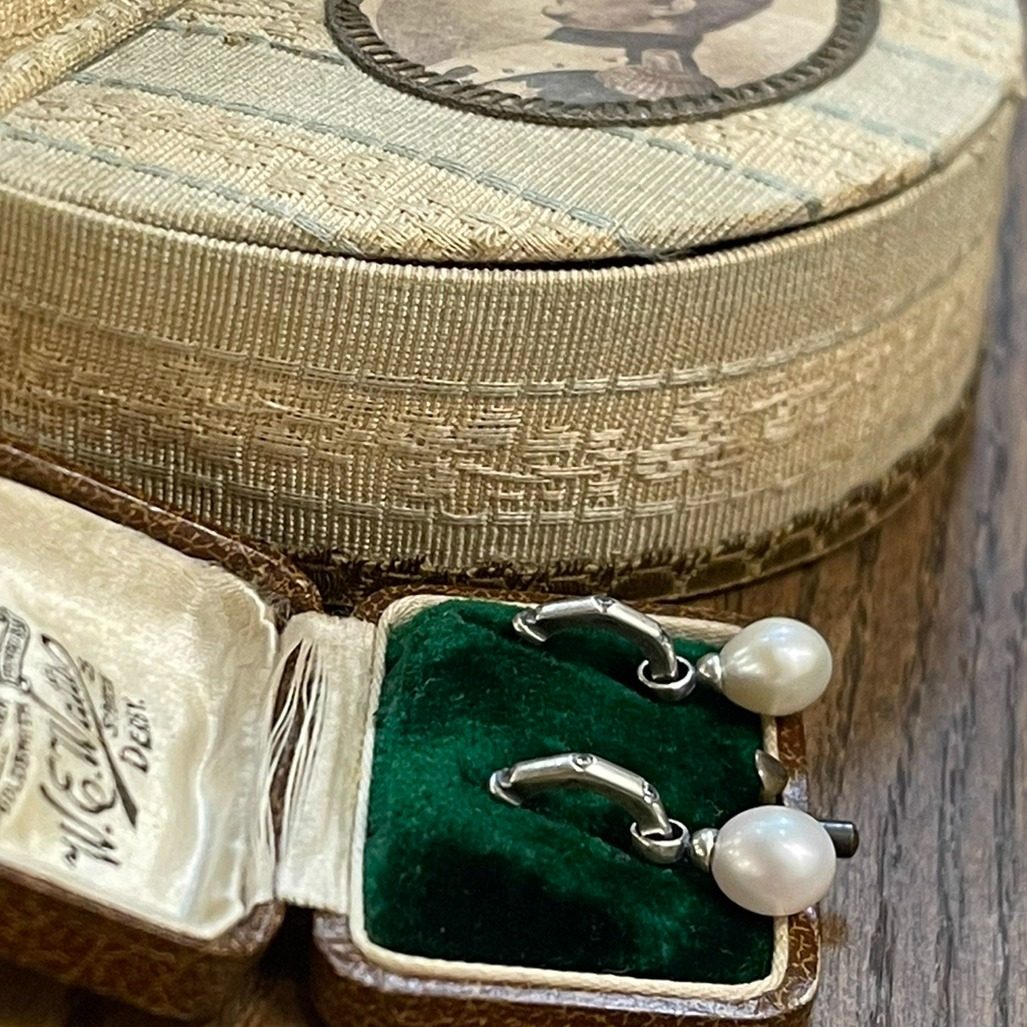 人手一对天然珍珠通体925银耳圈古董设计六边形珍珠耳扣复古耳环,淘宝优惠券,粉丝福利购,淘宝优惠卷